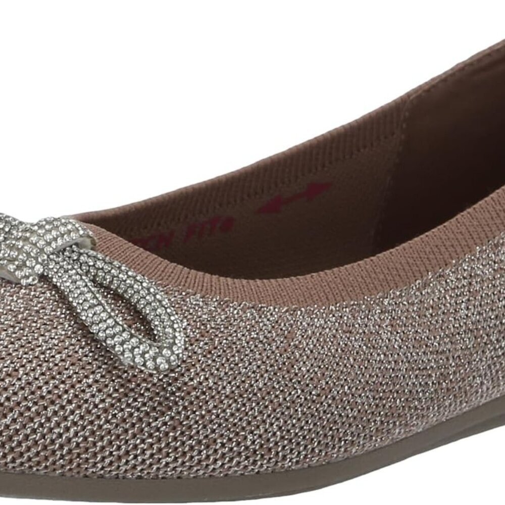 Women's Cleo Point Glitzy Haze Ballet Flat Faux Leather Rubber Sole Vegan